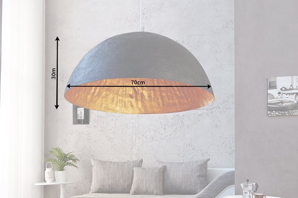 Lampe à suspension design élégante GLOW 70cm lampe à suspension en or noir - 10719