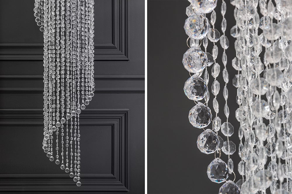 Lampe à suspension extravagante BIG STRASS L 160cm Lampe à suspension Pierres de Strass - 1541