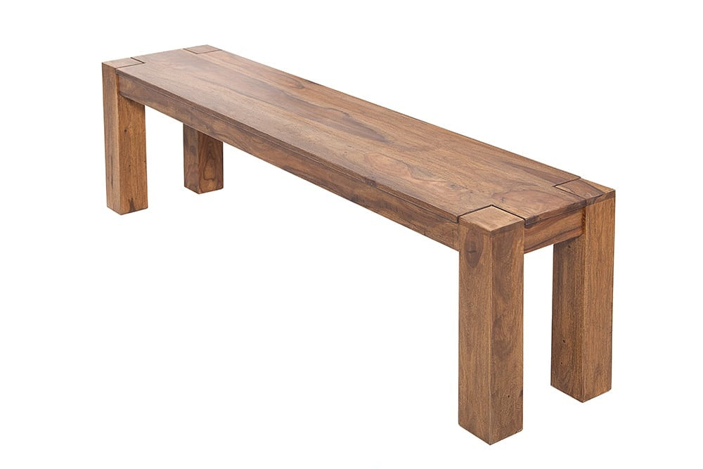 Banc massif MAKASSAR 160cm Banc en bois de Sheesham grain unique - 15520