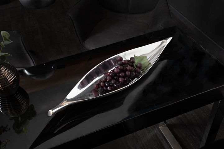 Bol décoratif fait main SILVER LEAF 41cm aluminium argenté - 17371
