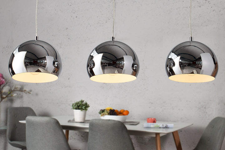 Lampe à suspension triple moderne CHROMAGON lampe boule chromée - 17760