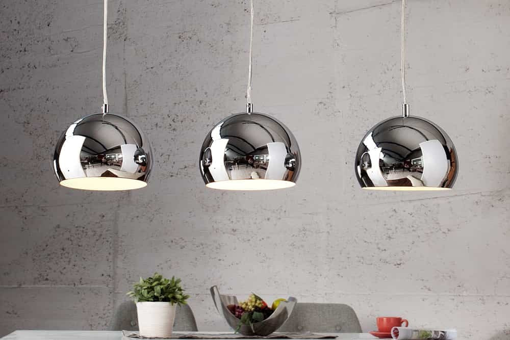 Lampe à suspension triple moderne CHROMAGON lampe boule chromée - 17760