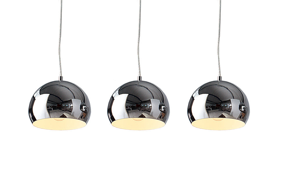 Lampe à suspension triple moderne CHROMAGON lampe boule chromée - 17760