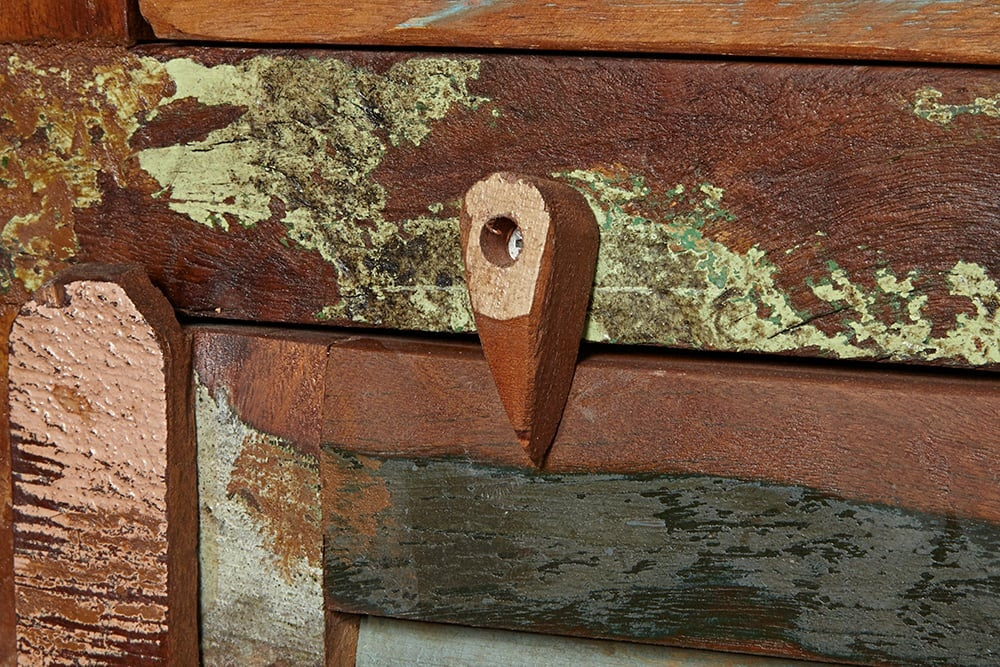 Buffet unique JAKARTA 125cm en bois massif recyclé provenant de bateaux de pêche - 19906
