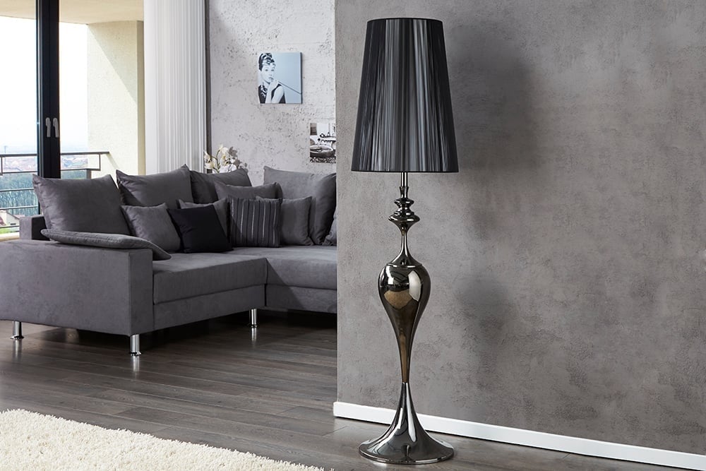 Lampadaire design noble LUCIE 160cm lampadaire noir de style baroque - 20512