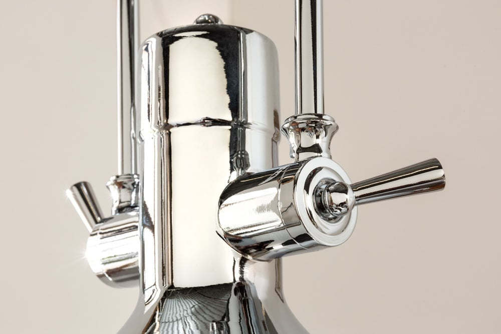 lampe à suspension industrielle INDUSTRIELLE 45cm argent chromé design classique - 22856