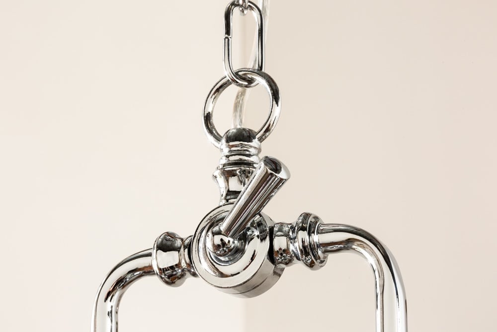 lampe à suspension industrielle INDUSTRIELLE 45cm argent chromé design classique - 22856