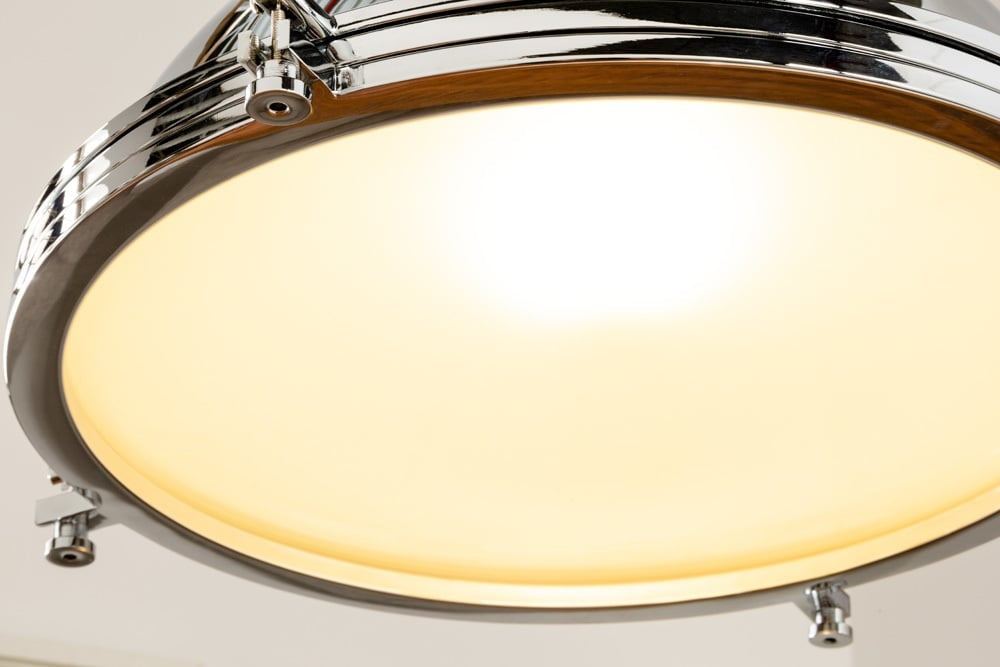 lampe à suspension industrielle INDUSTRIELLE 45cm argent chromé design classique - 22856