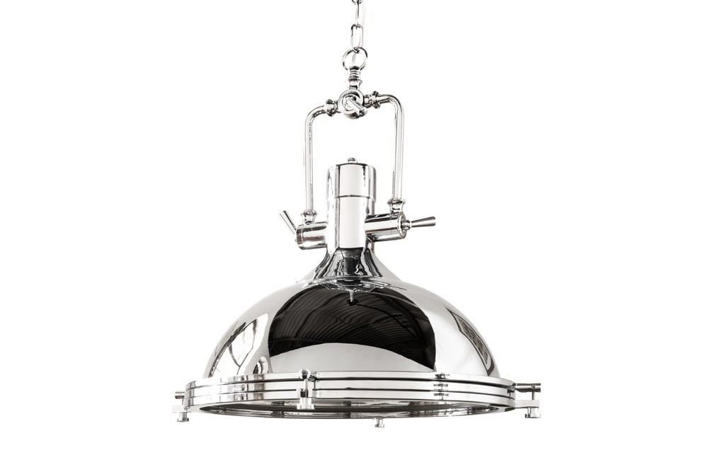 lampe à suspension industrielle INDUSTRIELLE 45cm argent chromé design classique - 22856