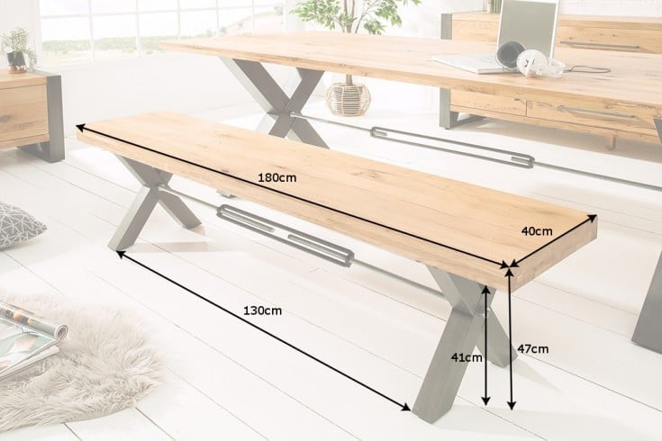 Banc en chêne Thor 180cm/ 38807