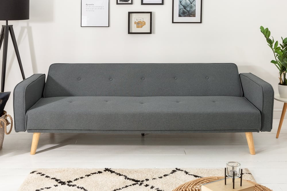Canapé lit design SCANDINAVIA 210cm canapé 3 places anthracite avec structure de haute qualité - 39248