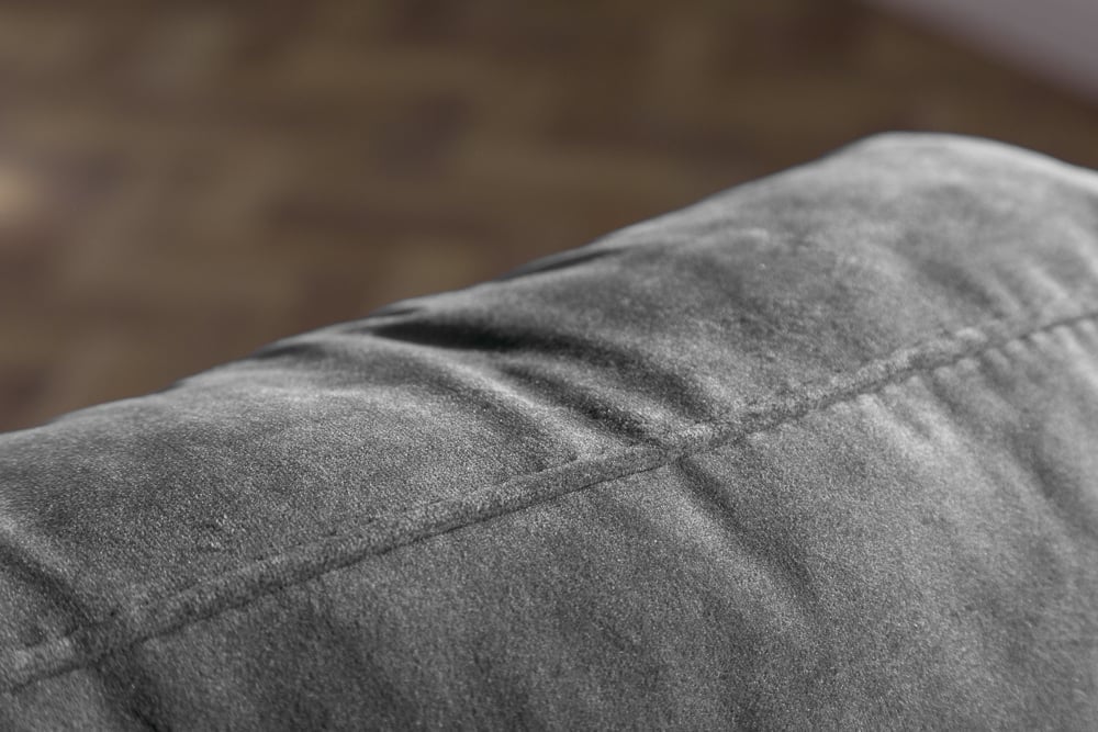 Canapé lounge design 3 places COSY VELVET 220cm âme ressorts en velours gris - 39846
