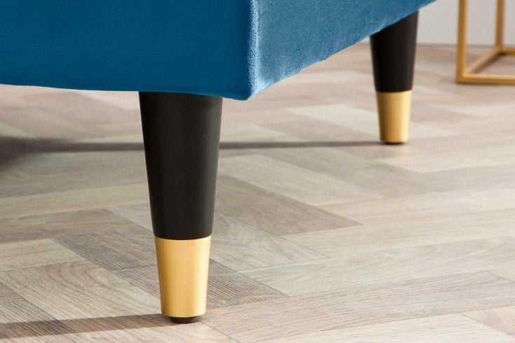 Canapé d'angle élégant COSY VELVET Canapé 3 places avec âme à ressorts en velours bleu pétrole - 39847