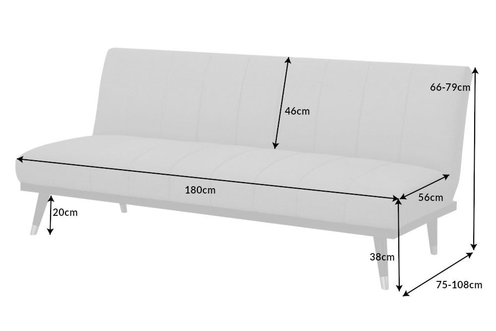 Canapé lounge design 3 places PETIT BEAUTE Canapé convertible 180cm en velours gris - 40028