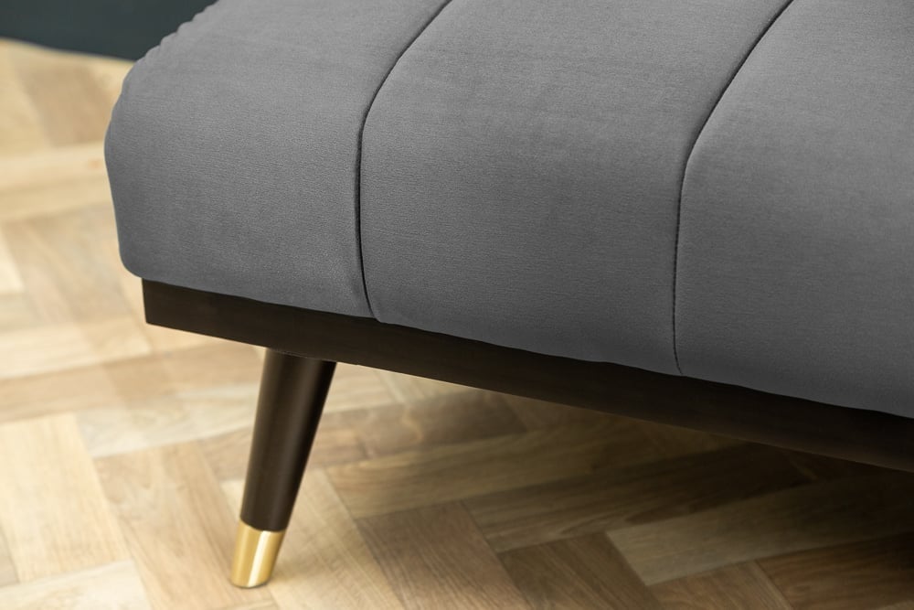 Canapé lounge design 3 places PETIT BEAUTE Canapé convertible 180cm en velours gris - 40028