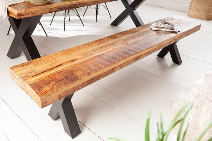 Banc Iron Craft X 200cm Mangue naturel 70mm/ 40159