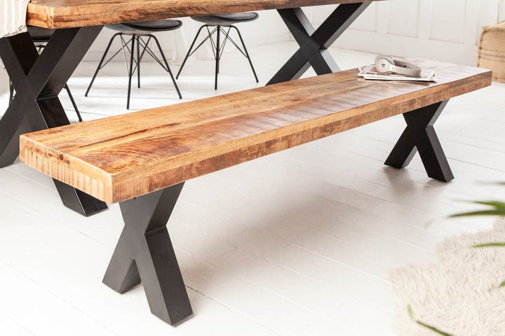 Banc Iron Craft X 200cm Mangue naturel 70mm/ 40159