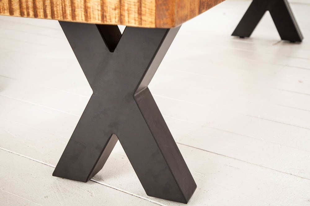 Banc Iron Craft X 200cm Mangue naturel 70mm/ 40159