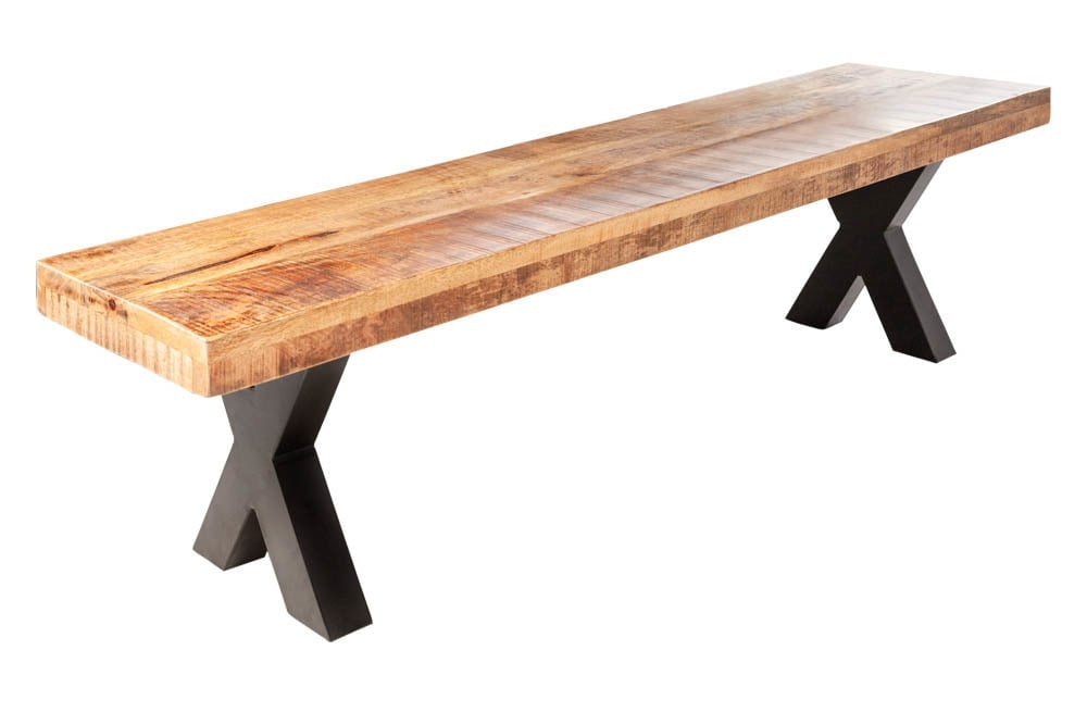 Banc Iron Craft X 200cm Mangue naturel 70mm/ 40159