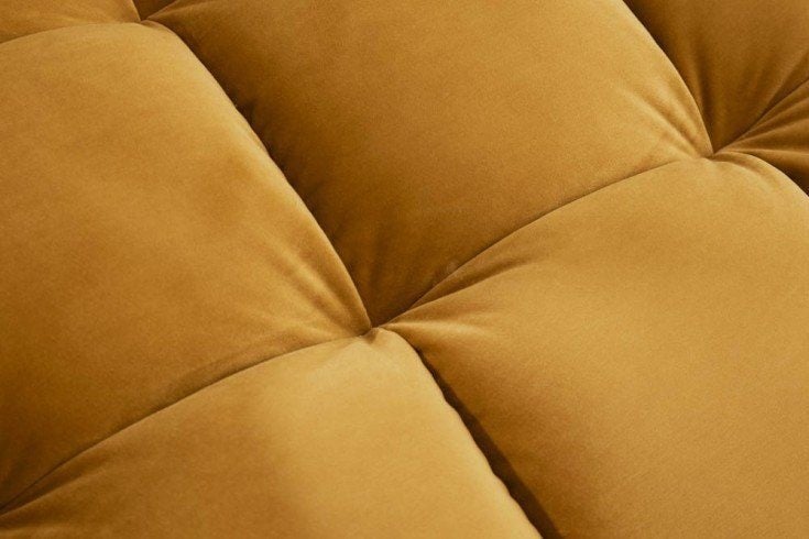 Canapé d'angle élégant COSY VELVET 260cm canapé 3 places à ressorts en velours jaune moutarde - 40277