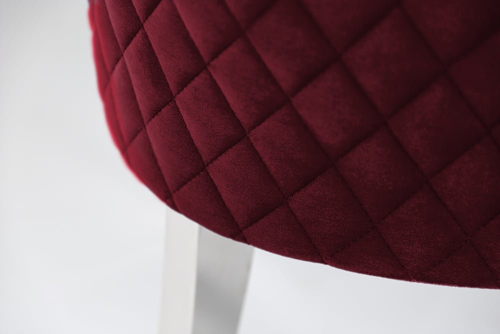 Chaise baroque CASTLE DELUXE tête de lion en velours rouge Chesterfield chaise de salle à manger design rivets - 40472