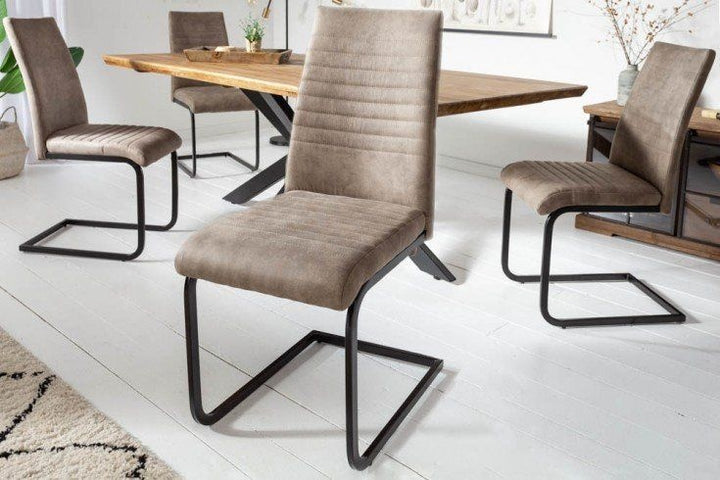 chaise cantilever industrielle APARTMENT taupe antique avec structure en métal - 40552