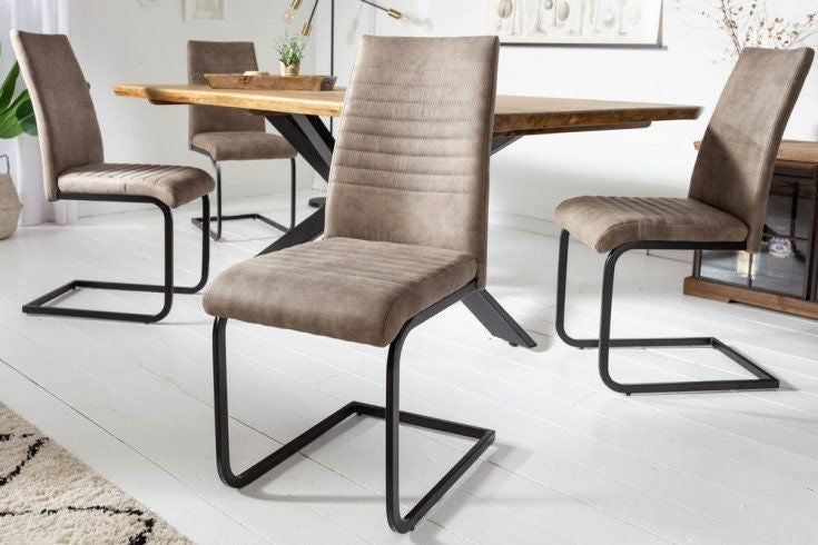 chaise cantilever industrielle APARTMENT taupe antique avec structure en métal - 40552