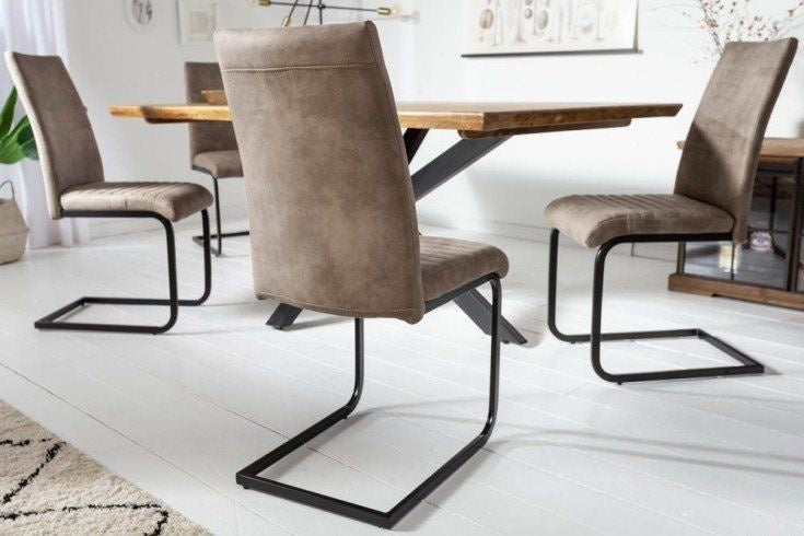 chaise cantilever industrielle APARTMENT taupe antique avec structure en métal - 40552