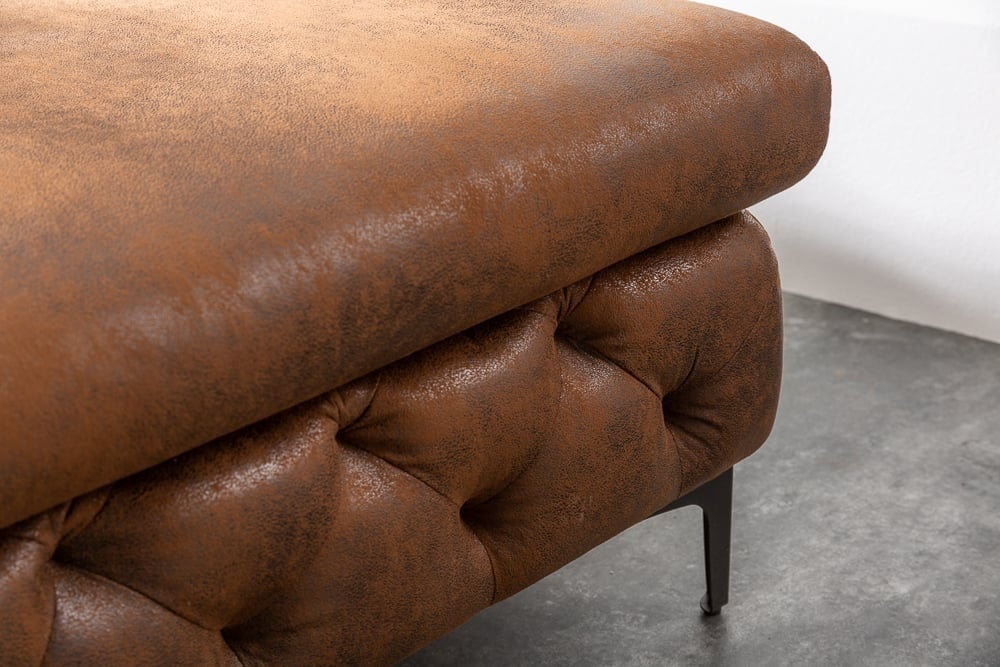 Canapé d'angle Chesterfield MODERN BAROQUE 275cm marron antique 3 places - 40667