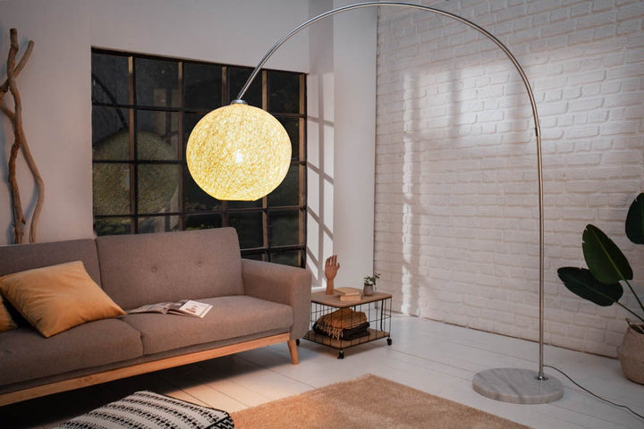 Lampadaire filigrane COCOONING 205cm lampe boule blanche - 40685