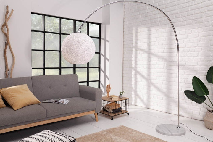 Lampadaire filigrane COCOONING 205cm lampe boule blanche - 40685