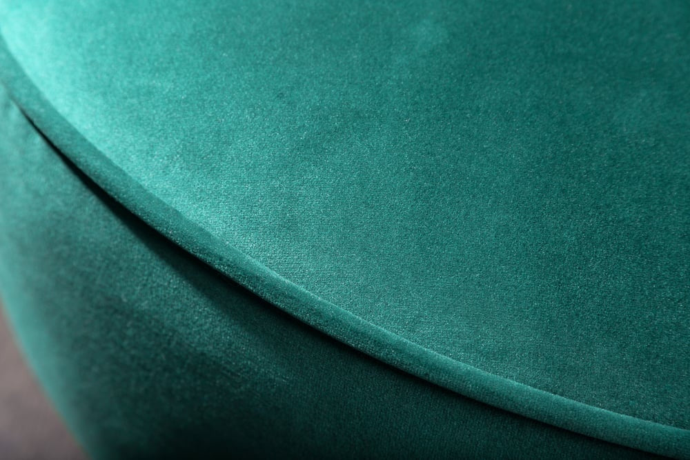 Canapé rétro 3 places ARIELLE 220cm velours aqua 3 places avec matelassage décoratif - 40752