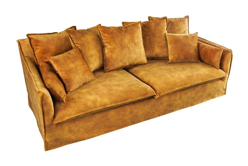 Canapé Heaven 3 places 210cm velours jaune moutarde / 40831