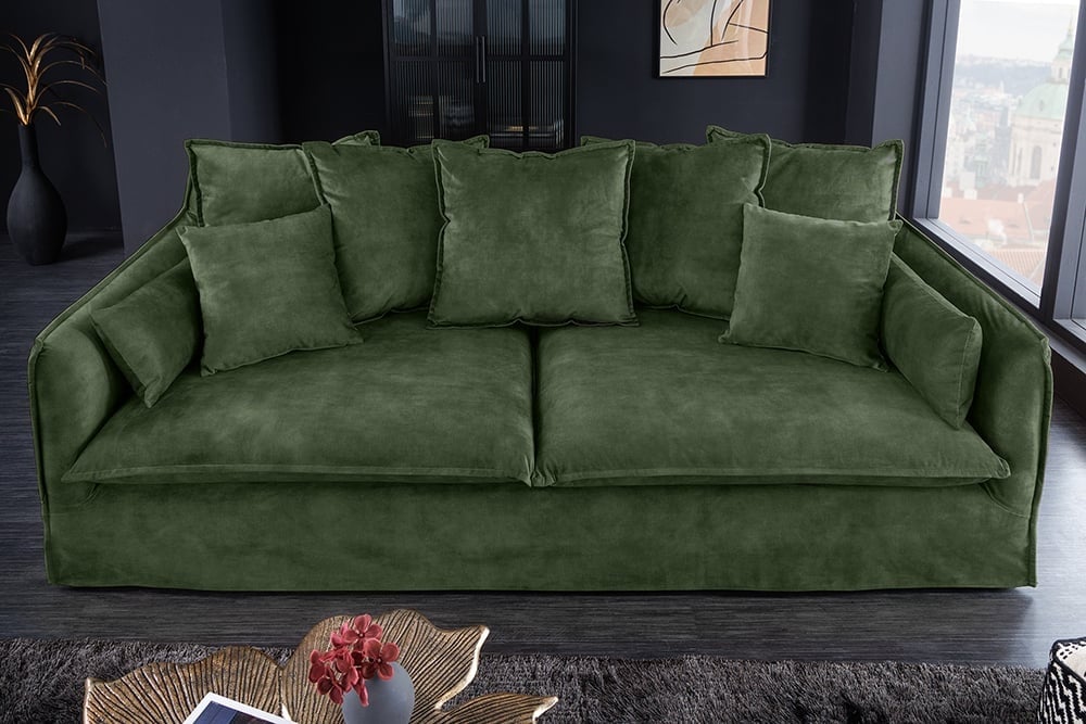 Canapé Heaven 3 places 210cm velours vert foncé / 40833