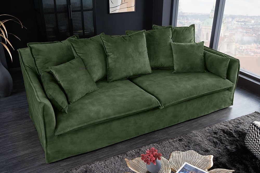 Canapé Heaven 3 places 210cm velours vert foncé / 40833