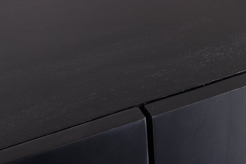 Buffet massif MANDALA 160cm en manguier pieds dorés noir - 41121
