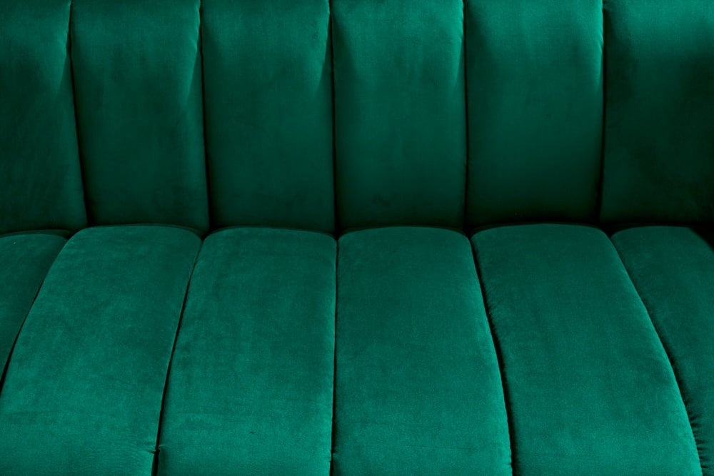 Canapé 2 places rétro NOBLESSE Canapé 2 places 165 cm en velours vert émeraude avec matelassage décoratif - 41247