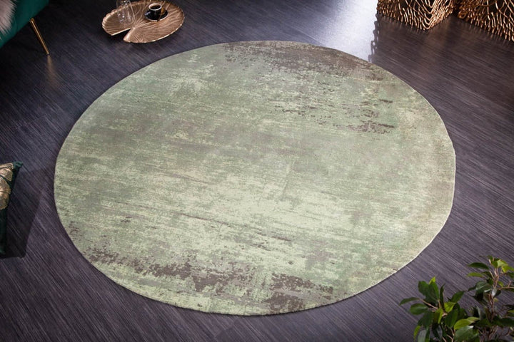 Tapis vintage MODERN ART 150cm vert lavé rond look usé - 41257