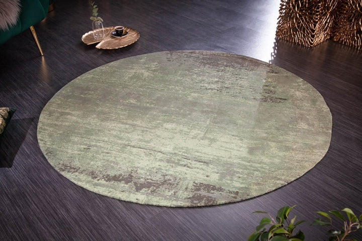Tapis vintage MODERN ART 150cm vert lavé rond look usé - 41257