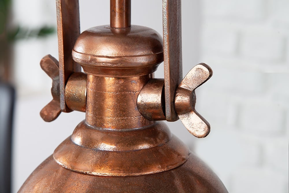 Lampe à suspension design INDUSTRIELLE 45cm cuivre flammé style industriel - 41271