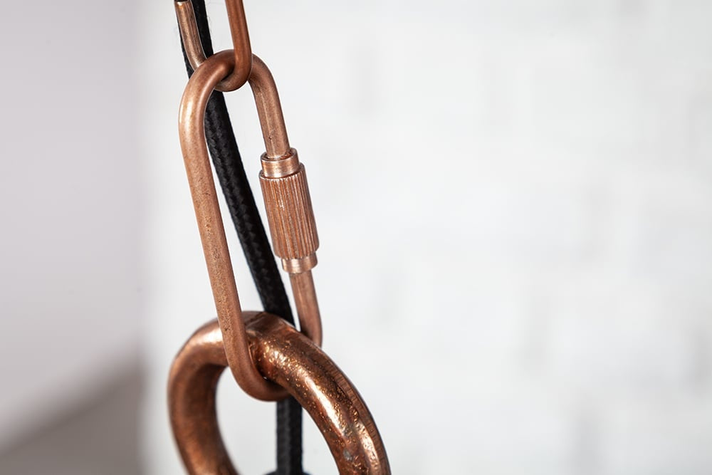Lampe à suspension design INDUSTRIELLE 45cm cuivre flammé style industriel - 41271