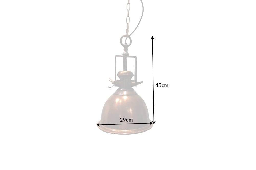 Lampe à suspension design INDUSTRIELLE 45cm cuivre flammé style industriel - 41271