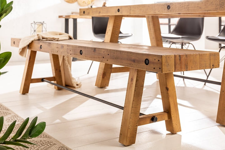 canapé industriel FINCA 165cm bois de pin recyclé marron vintage - 41288