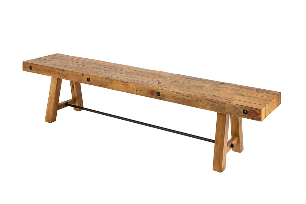 canapé industriel FINCA 165cm bois de pin recyclé marron vintage - 41288