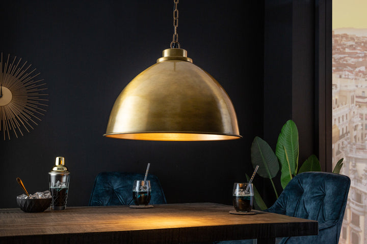 Lampe à suspension design INDUSTRIELLE 45cm lampe à suspension ronde en métal doré réglable en hauteur - 41446