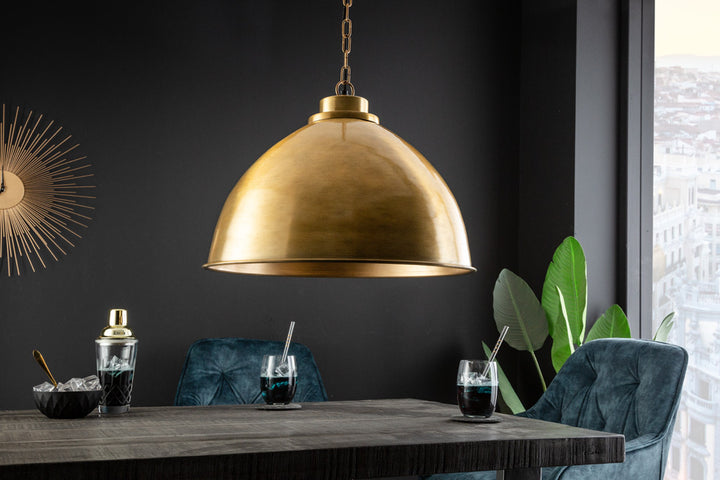 Lampe à suspension design INDUSTRIELLE 45cm lampe à suspension ronde en métal doré réglable en hauteur - 41446
