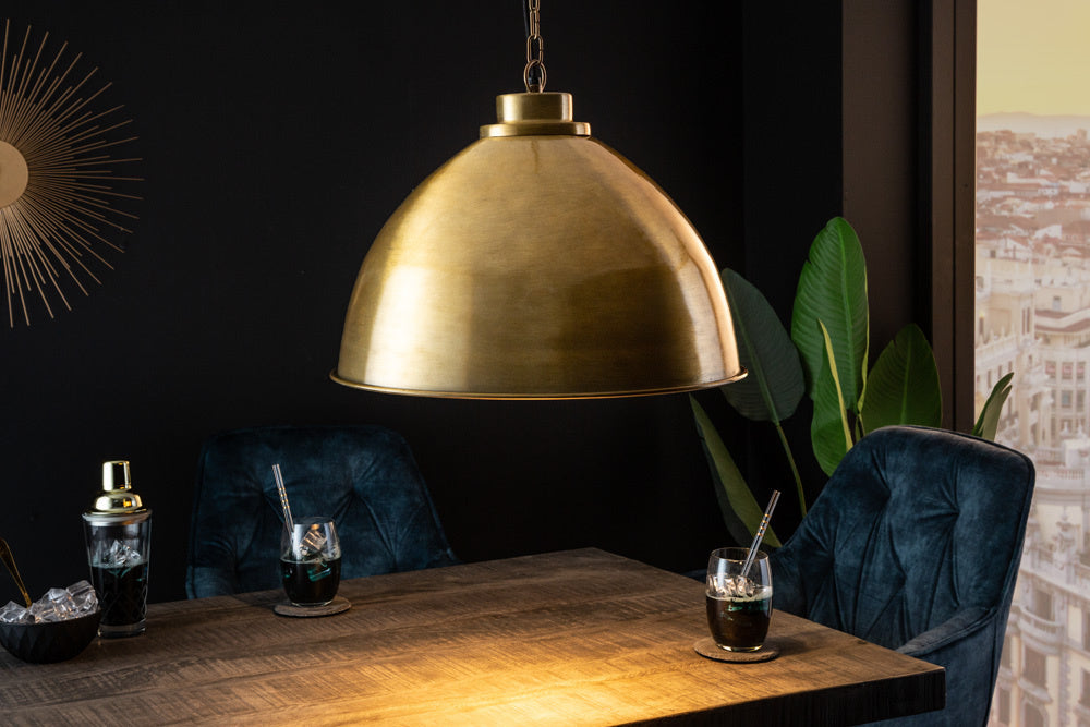 Lampe à suspension design INDUSTRIELLE 45cm lampe à suspension ronde en métal doré réglable en hauteur - 41446