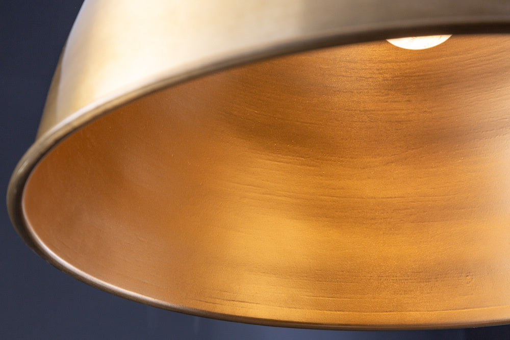 Lampe à suspension design INDUSTRIELLE 45cm lampe à suspension ronde en métal doré réglable en hauteur - 41446