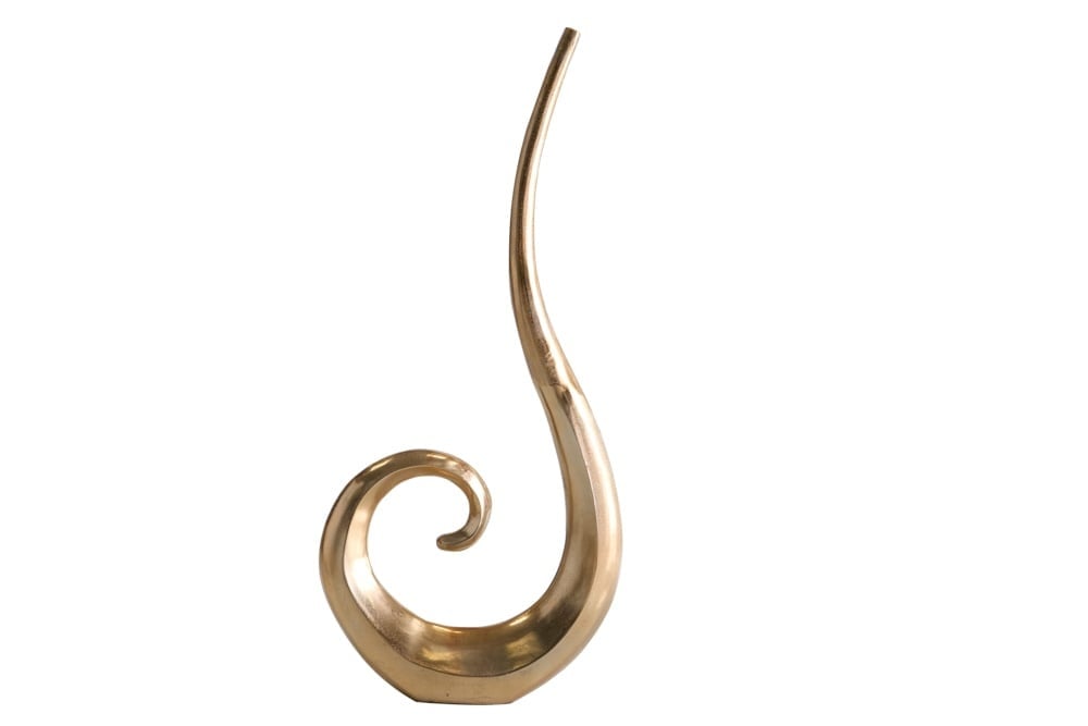 Vase moderne WAVE XL 106cm décoration aluminium poli doré - 41566