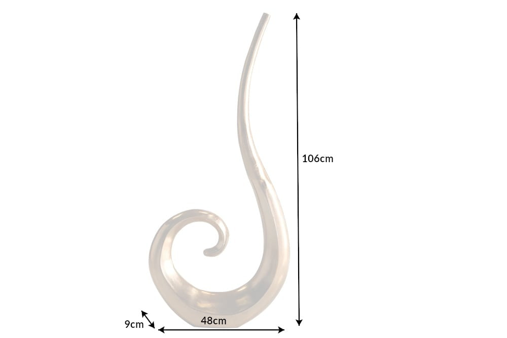 Vase moderne WAVE XL 106cm décoration aluminium poli doré - 41566